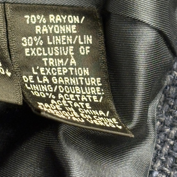 Ellen Tracy Women  Linen Tweed Textured Button Blazer Jacket Sz14 Classic Preppy - Picture 9 of 16